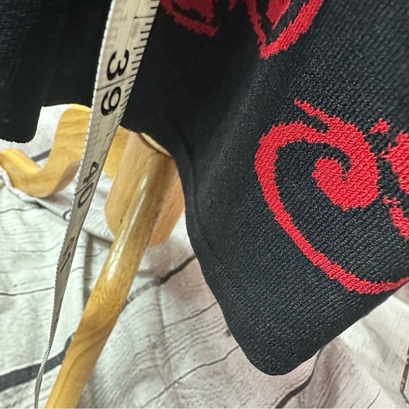 Muse Black Red fit & flare Midi Dress Sleeveless XS heavy knit - Picture 4 of 8